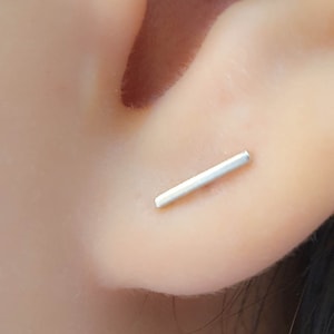 Tiny Sqaure Bar-stekers - Edgy Bar-stekers - kleine goudstekers - Oorknopjes - Silver Bar-oorbellen