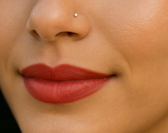 Tiny Nose Stud, Tiny Diamond Nose Stud, 22g CZ Dot Nose Stud, Nose Piercing, Gold Nose Stud, Rose Nose Stud, Silver Nose Stud