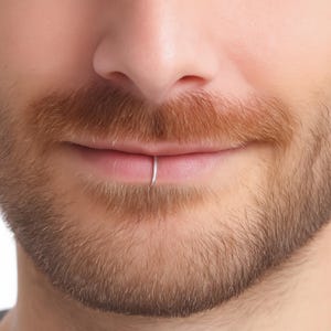 lipmanchet, faux lipring, lipsieraden, faux piercing, lipring, 18G goud-zilver roségouden lipring