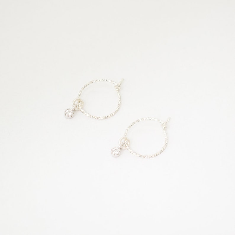 Hoop Earrings Silver Hoop Earrings with Charm Silver Hoop Dangle Earrings Small Hoop Earrings Hoops Hoop Earrings with Beads