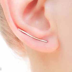 Ear Climber Earrings - Ear Crawler in Gold Rose or Silver