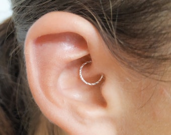 16g Daith Earring - 16g Daith Piercing - 16g Daith Jewelry - Piercing Jewelry - 16 gauge Small Daithy - Daith Hoop - Diamond Cut Wire