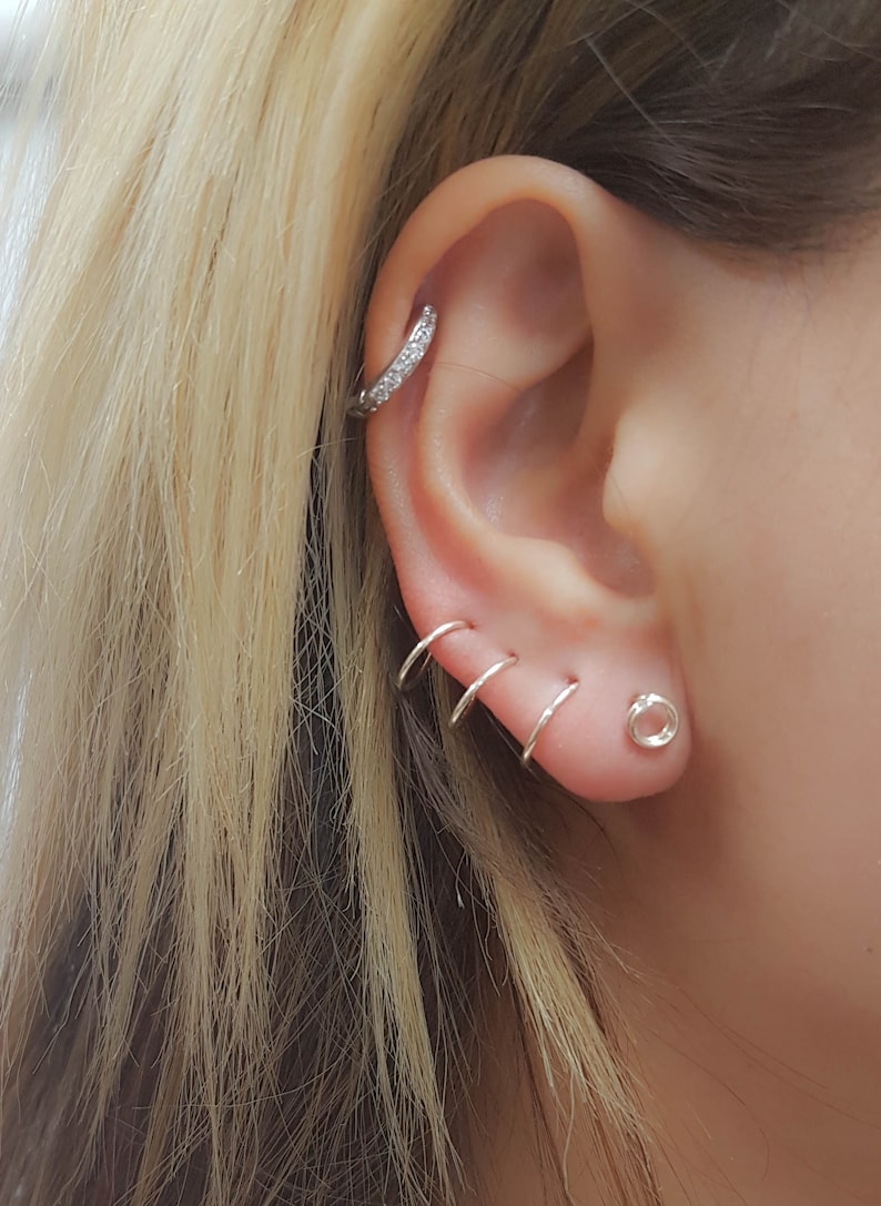 triple spiral earring triple piercing earring triple hoop earring SALE 3 hole earring three hole earring three piercing jewelry