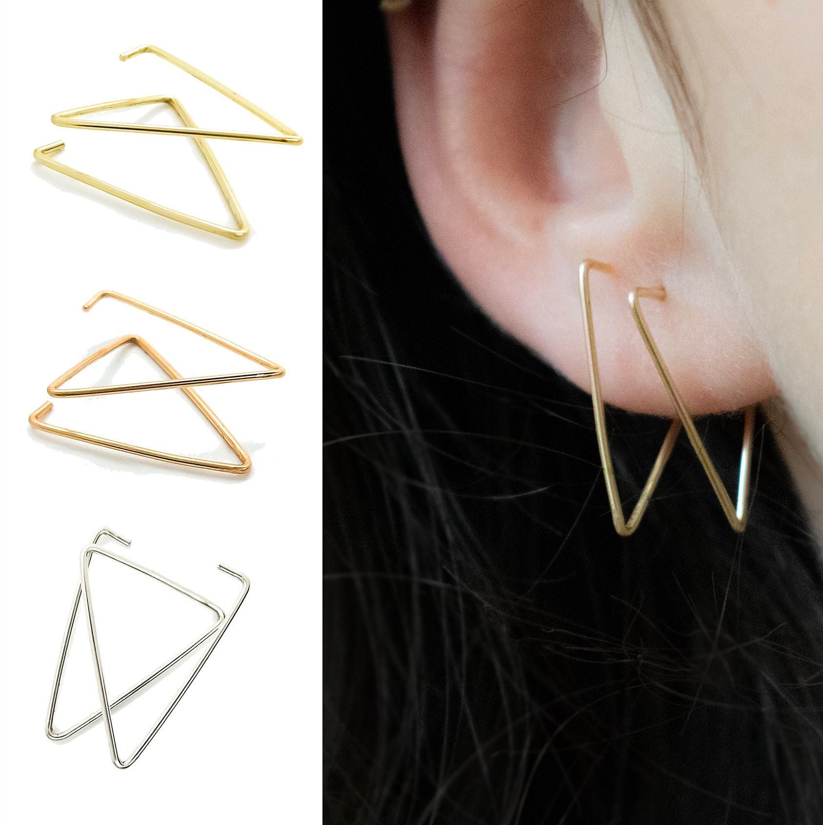 Buy Twist Earring Single Piercing Fake Double Earring Double