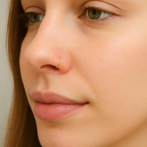 Thin nose ring, Tiny nose ring, Silver Nose ring, Silver Nose Hoop, Septum ring silver, seamless septum ring