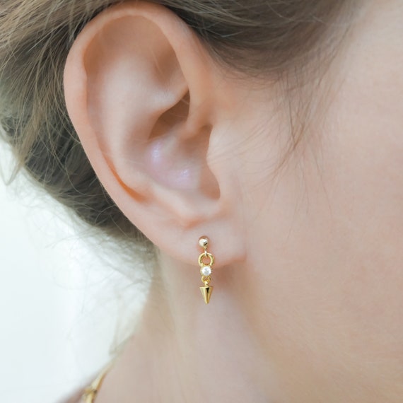 Blue Lace Agate Small Drop Earrings - Bloom Jewelry