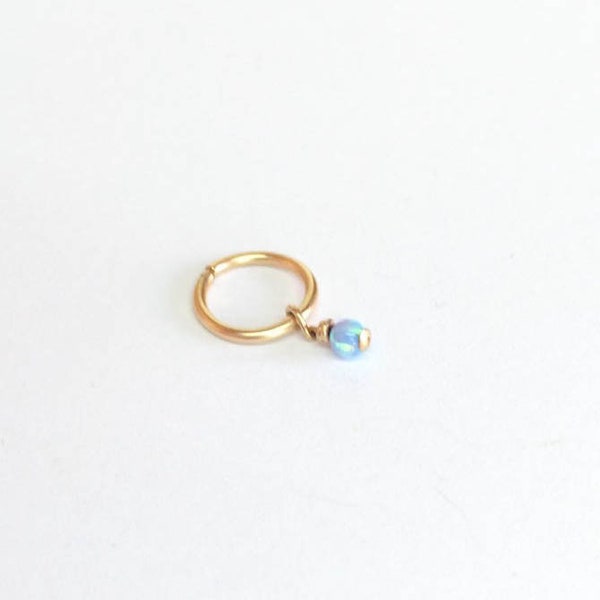 Belly Button Piercing Hoop with Opal, belly ring, opal belly ring, hoop belly ring, gold belly ring, navel ring , dainty belly ring