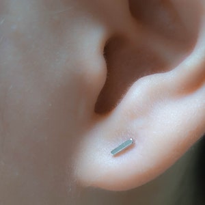 Tiny Square Bar Earrings - Edgy Bar Studs Earrings - Thin Studs Gold - Silver Bar Earrings - Minimalist Bar Studs Earrings