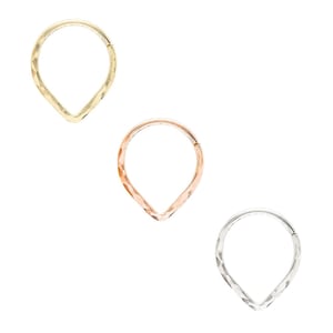Orecchino elica oro rosa, elica, orecchino cartilagine, anello piercing elica, piercing oro rosa, triangolo gioielli elica, elica oro rosa