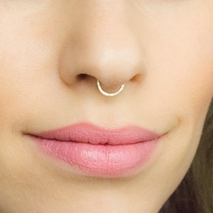 Mother Day septum ring , gold septum ring ,septum piercing ,simple septum ring, rose gold silver septum, nose ring, thin septum image 3