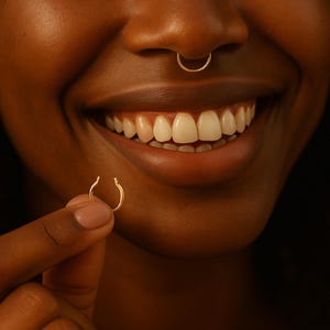 Gold Fakepiercing Fake Septum, faux septum
