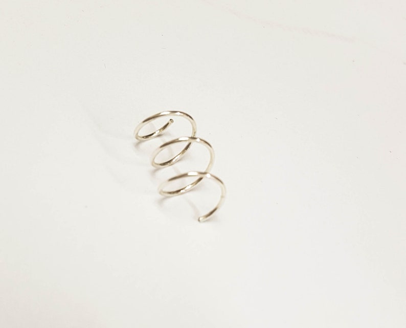 triple spiral earring triple piercing earring triple hoop earring SALE 3 hole earring three hole earring three piercing jewelry