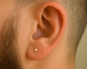 Mens Earrings Studs Gold- Mens Stud Earrings- Earrings for Men- Tiny Studs- Mini Dot Stud Earrings- Minimalist Earrings- Unisex Earrings