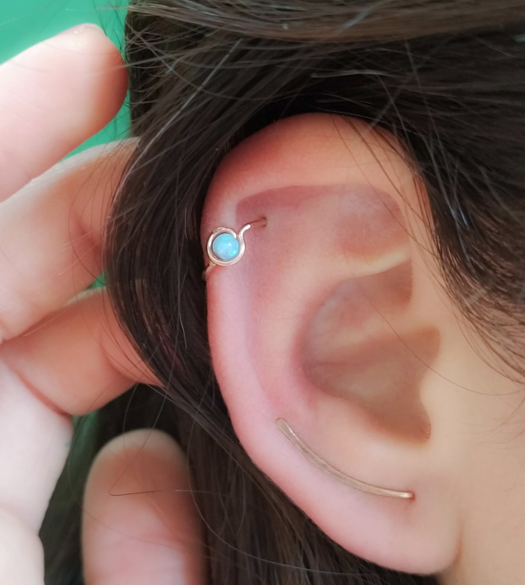 Helix Hoop Opal Helix Earrings Buy Cartilage Piercing Opal Helix