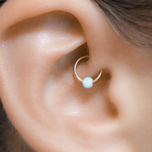 Daith Piercing Schmuck Opal Ohrring Knorpel Hoop Ring Creolen