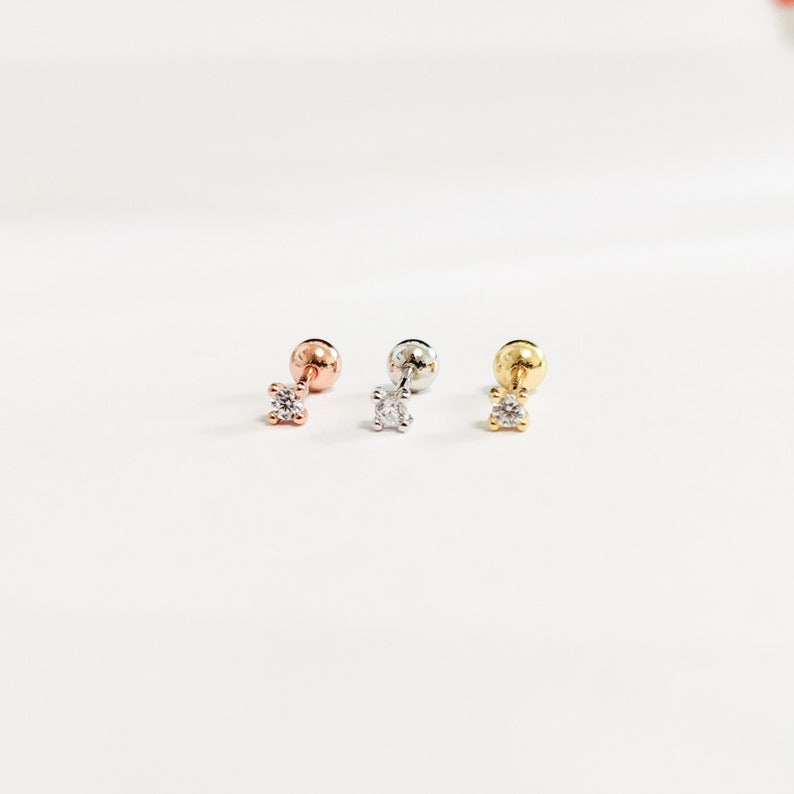 diamond helix stud earring