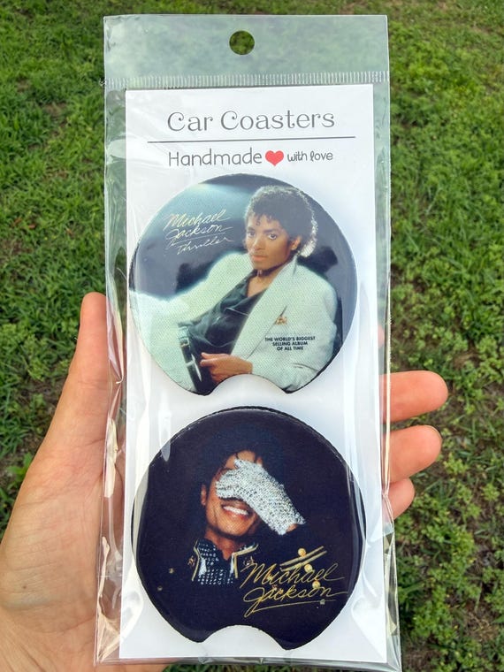 Michael Jackson Thriller Car Coasters | 80s Pop Music Neoprene Set