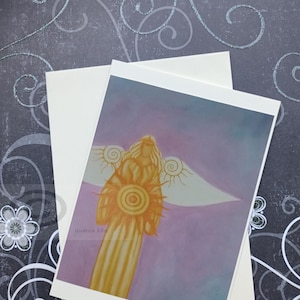 Engel der Sonne Klappkarte,Schutzengel,kleiner Druck vom Originalbild