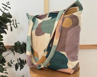 GRETE Shopper Canvas Aquarell // Totebag Strandtasche Schultertasche vegan Skandi pastell schlicht minimalistisch