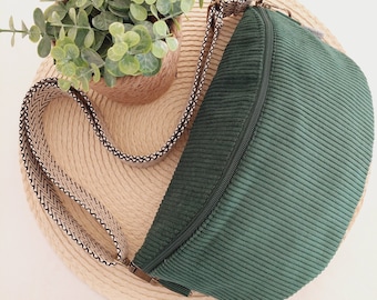 ANNIKA Hipbag Cord Emerald Green // Hipbag Crossbody Bag Belt Bag Handbag Ladies Skandi Boho green dark green