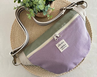 PIPPA Heuptas Colormix Canvas salie/lila/ecru // Buiktas Crossbody tas Heuptas Heuptas Heuptasje Dames Skandi paars pastel