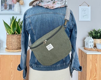 LINNEA Hipbag Cord Schilfgrün // Bauchtasche Crossbody Tasche Gürteltasche Handtasche Damen Skandi Boho grün minimalistisch schlicht