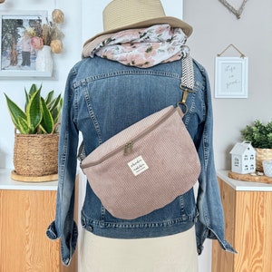 LENE Hipbag Cord Sandbeige // Bauchtasche Crossbody Tasche Gürteltasche Handtasche Damen Skandi Boho beige braun minimalistisch schlicht zdjęcie 1