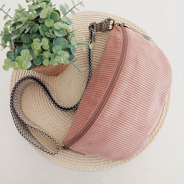 ANNIKA Hipbag Cord Rosé // Hipbag Crossbody Tasche Gürteltasche Handtasche Damen Skandi Boho rosa blush hellrosa