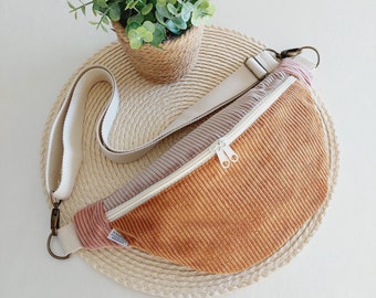 PIPPA Hipbag Colormix Cord óxido/rosé/arena beige // Riñonera Bolso bandolera Bolso cinturón Bolso Mujer Skandi Boho rosa beige óxido