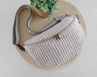 ANNI Hipbag Wide Corduroy Beige chiaro // Marsupio Borsa a tracolla Borsa a tracolla Borsa da donna Skandi Boho Beige