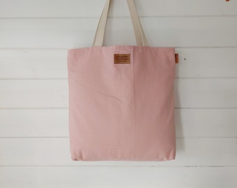 GRETA Totebag Canvas rosé // Women's Shopper Bag Handbag Shoulder Bag vegan Boho Skandi pink simple minimalist