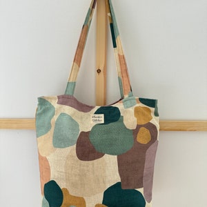 GRETE Shopper Canvas Aquarel // Totebag Strandtas Schoudertas vegan Skandi pastel eenvoudig minimalistisch afbeelding 5