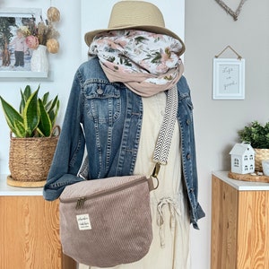 LENE Hipbag Cord Sandbeige // Bauchtasche Crossbody Tasche Gürteltasche Handtasche Damen Skandi Boho beige braun minimalistisch schlicht zdjęcie 8