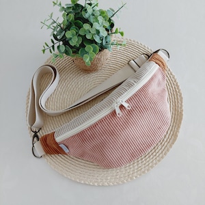 PIPPA Hipbag Colormix Cord rose/rust/light beige // bum bag crossbody bag belt bag handbag ladies Scandi Boho pink beige rust
