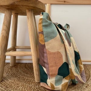 GRETE Shopper Canvas Aquarel // Totebag Strandtas Schoudertas vegan Skandi pastel eenvoudig minimalistisch afbeelding 4