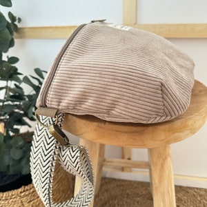 LENE Hipbag Cord Sandbeige // Bauchtasche Crossbody Tasche Gürteltasche Handtasche Damen Skandi Boho beige braun minimalistisch schlicht zdjęcie 3