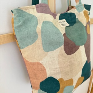 GRETE Shopper Canvas Aquarel // Totebag Strandtas Schoudertas vegan Skandi pastel eenvoudig minimalistisch afbeelding 7