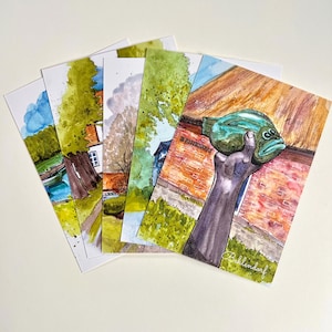 Postkartenset mit Aquarellen aus Behlendorf (5 Stück)