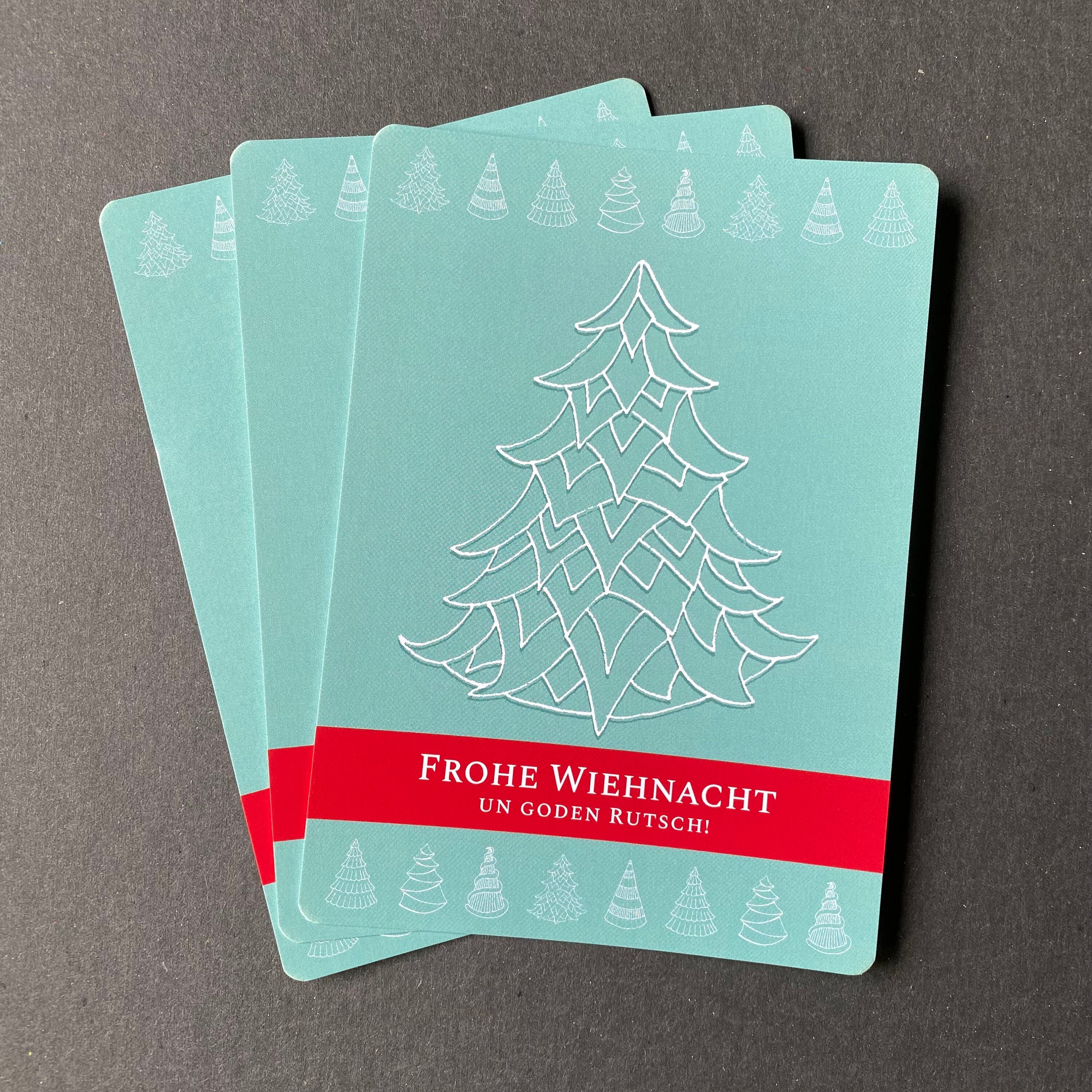 Weihnachtskarte Für Neffen Im Retro-Look – Mit Persönlicher Botschaft, Inkl. Umschlag