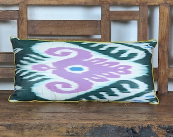Ikat decorative cushion 30 x 60 cm, ikat cushion, ikat fabric, handwoven from Afghanistan