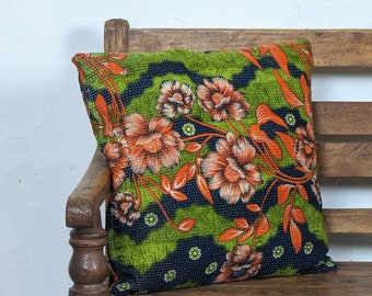 Kantha Throw Pillow Cover 50x50cm Throw Pillow Cover Upholstery Cover India Ancient Sarees Throw Pillows