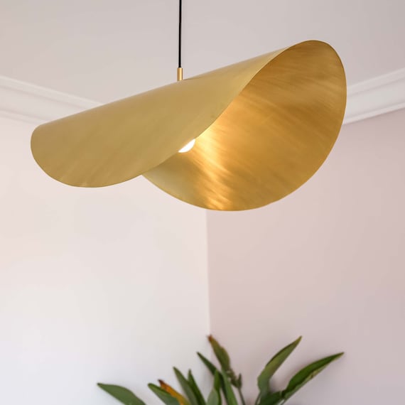 hardop gereedschap Gearceerd Messing ophanging gouden hanglamp - Etsy België