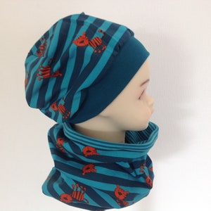 Kinderpet, pet voor KU 45-50 cm, muts met tijgermotief, overgangspet, set.