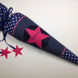 Star school bag, fabric school bag, school bag, pillow, pink dark blue, available for immediate delivery. image 4