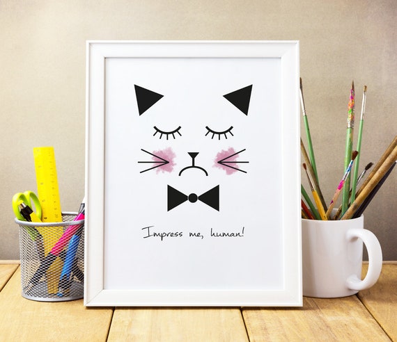 Druck Spruch Katze Kunstdruck Lustig Druck Auf Leinwand Minimalistisch Wand Dekoration Minimalistisch Sprüche Und Zitate Druck Katze
