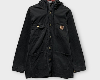 Vintage 90s CARHARRT Denim Chore Jacket Full Zipper Vintage