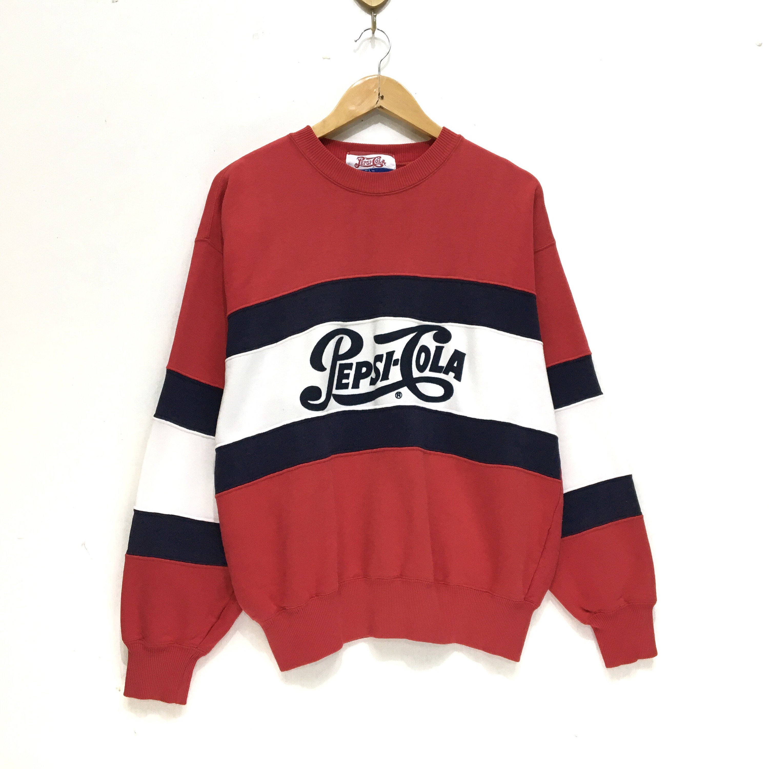 Nice Vintage 90s PEPSI COLA Crewneck Long Sleeve Sweatshirt Rugby