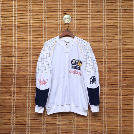 Rare! Vintage 90s Adidas ATP Long Sleeve Sweatshirt Big Logo