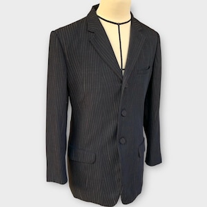 Vintage Jean Paul GAULTIER Classique Paris Blazer Gaultier Wool Coat Striped Jacket  / Medium