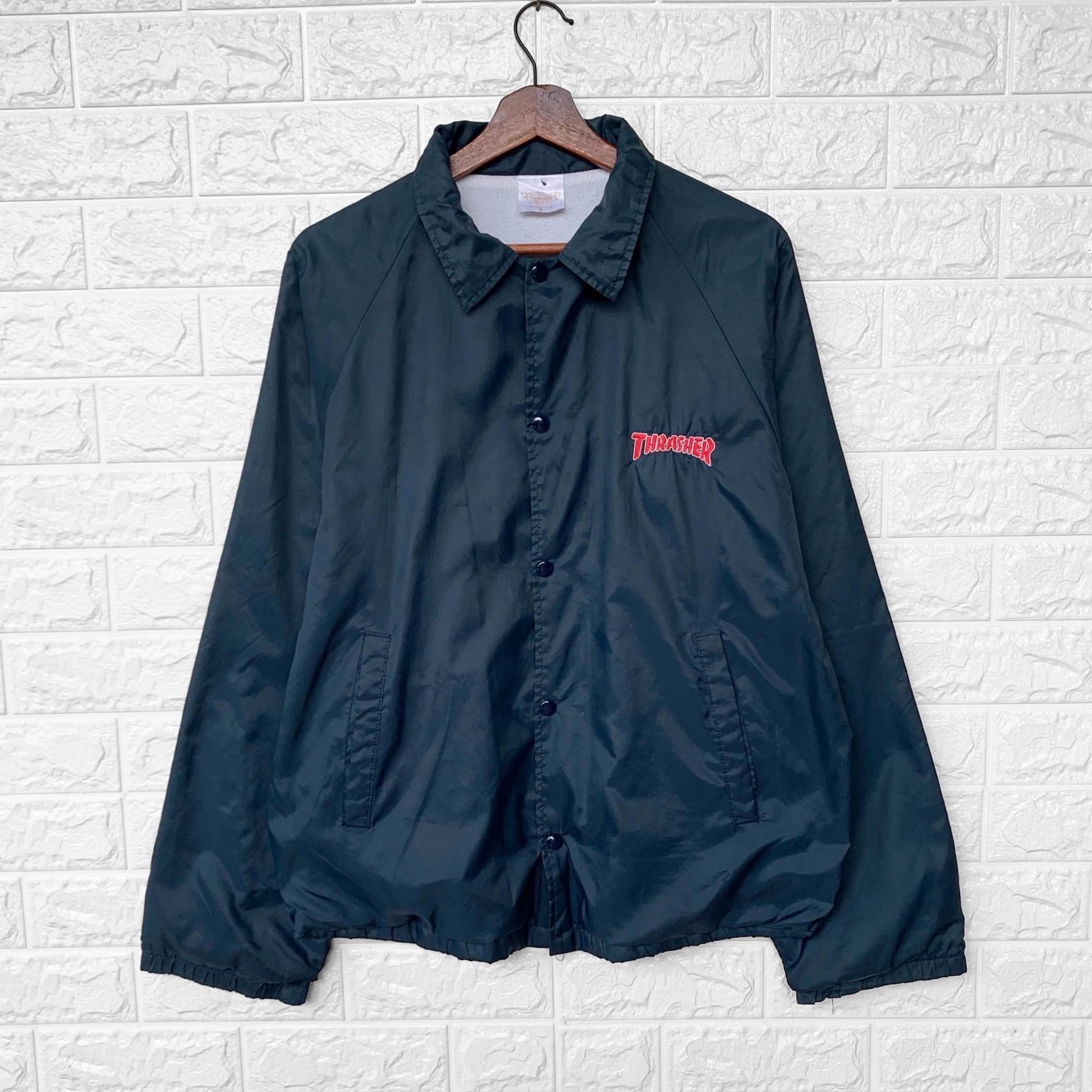ジャケット・アウター Old skate 90s THRASHER work jacket New Vans X Thrasher M65 Black Jacket - Black M L XL | eBay